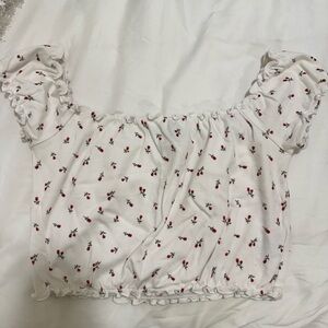 Off the shoulder cherry crop top